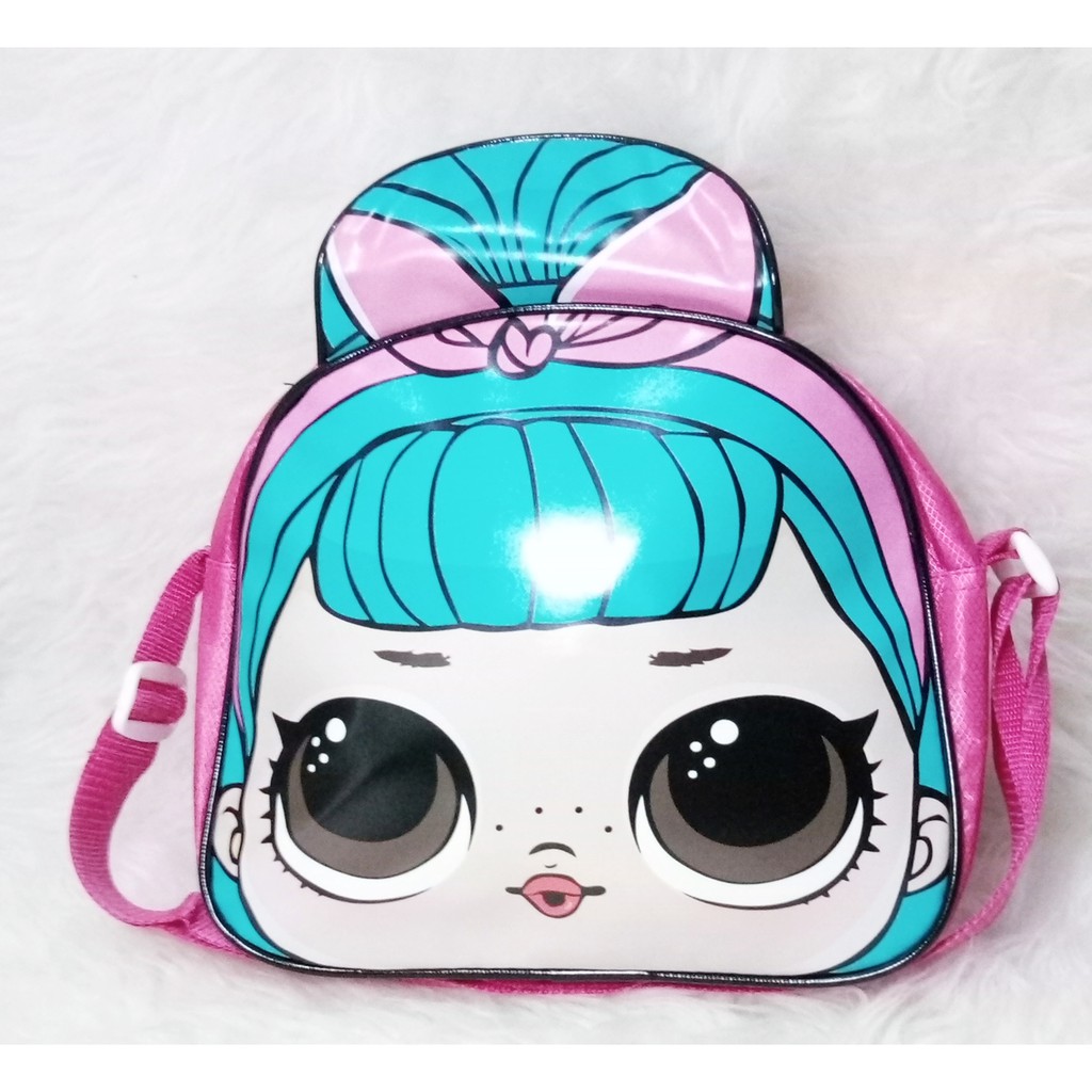 TK09 Tas Kulit/Kanvas Selempang Kepala Lol Slingbag Besar 26x23x8cm