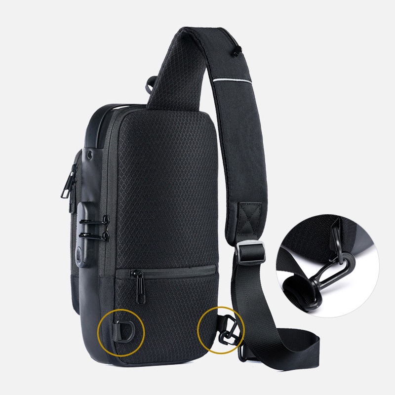 WEIXIER X302 Tas Selempang Pria Shoulder Bag USB Port Anti Maling WK-SBY