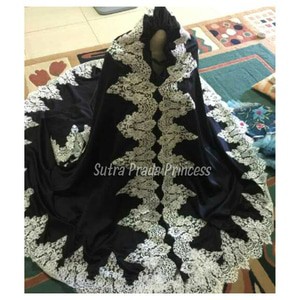 Mukena Sutra Prada Mewah Princess Premium (hitam)