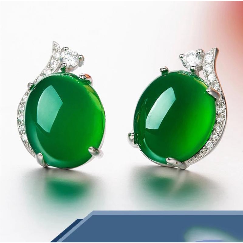 Anting Tusuk Gantung Desain Daun Warna Hijau Gaya Trendy Cantik Untuk Wanita