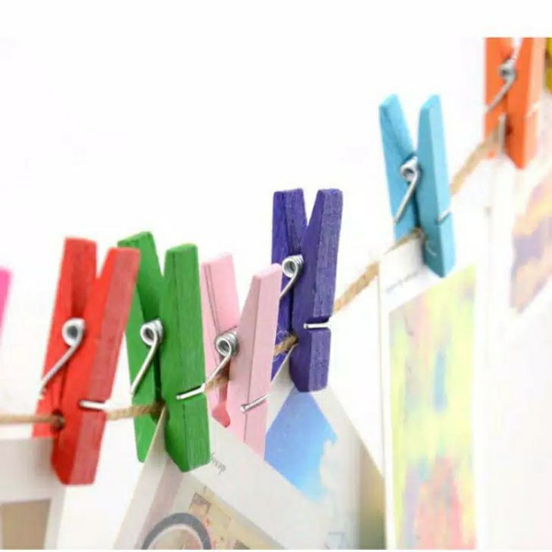 penjepit kayu / penjepit foto warna warni / wooden clip rainbow