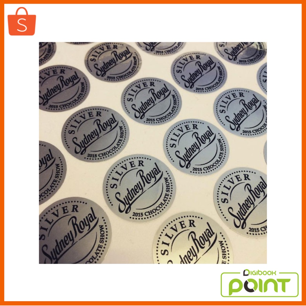 

CETAK STIKER METALIC SILVER A3+ / STIKER LABEL KEMASAN - POTONG POLA