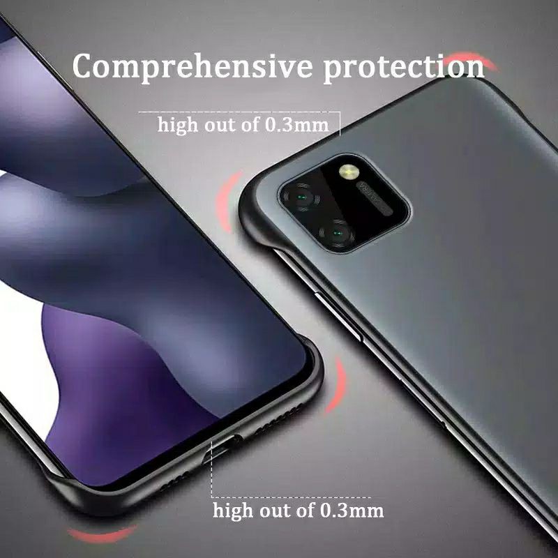 Case Oppo Realme C11 Hardcase Frameless Tranparent Matte Ring Casing