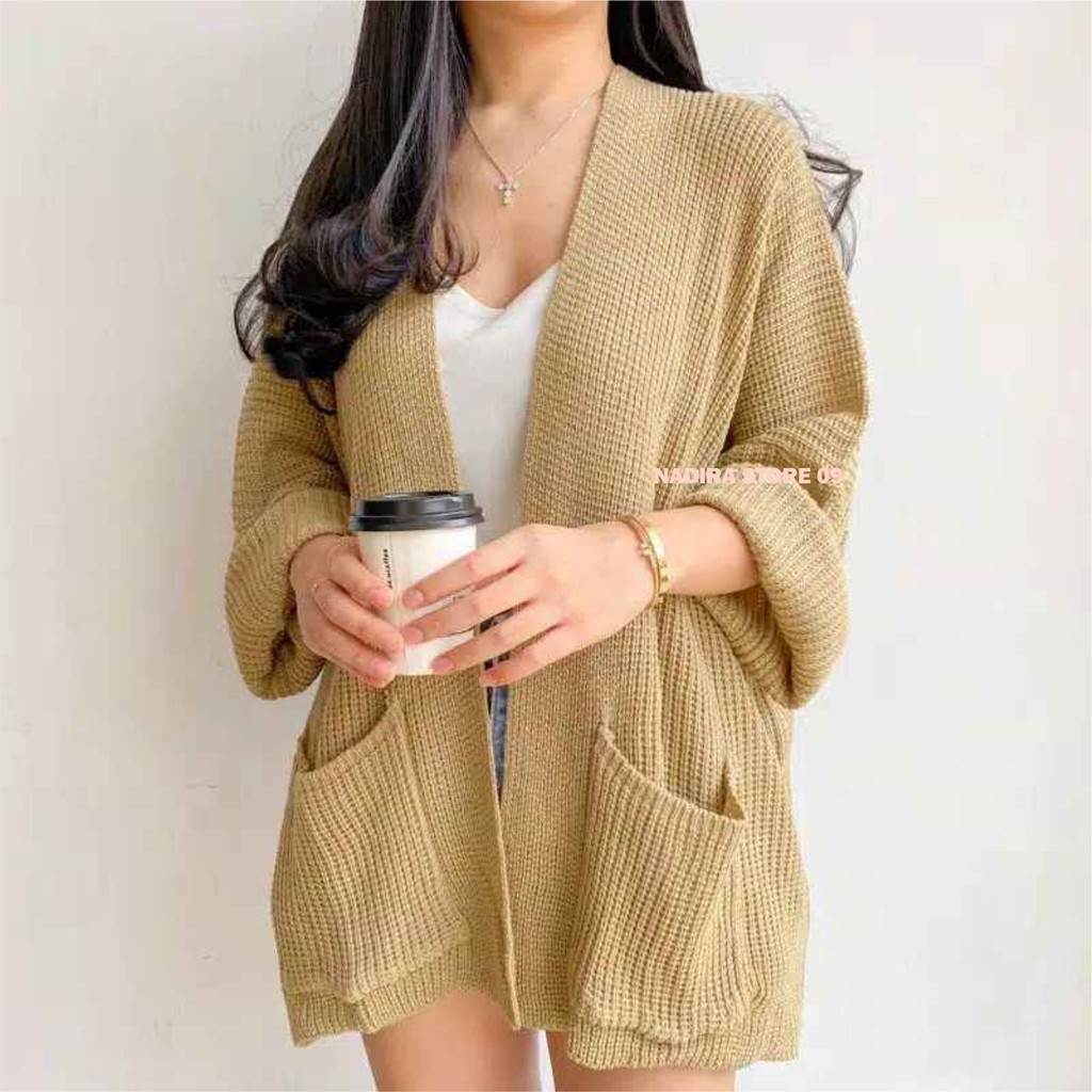 OVERSIZE LAVELLA CARDIGAN RAJUT WANITA TEBAL MURAH