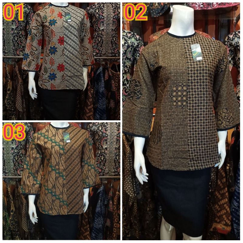 BLOUSE BATIK LENGAN PENDEK ( QUEEN ) M L XL