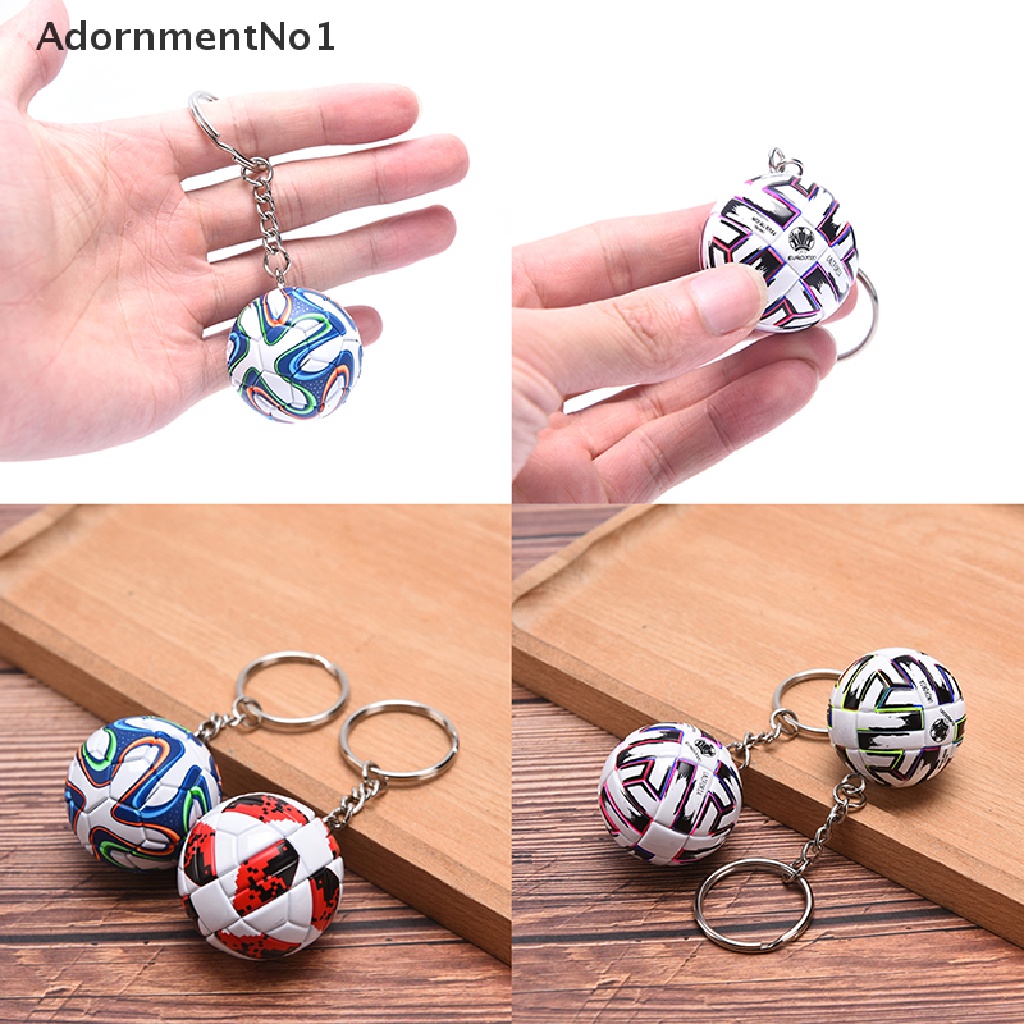 (AdornmentNo1) Gantungan Kunci Bentuk Bola Sepak 3D Bahan Kulit PU Untuk Souvenir