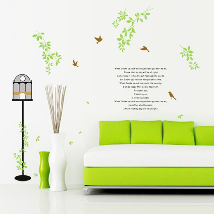 Wallsticker Sangkar dan Quotes Stiker Dinding Wallpaper Wall Sticker AY826