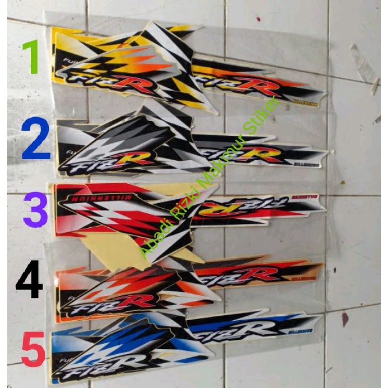 Striping Les Stiker Motor Yamaha Fizr F1zr Fiz r Millenium 2000 Merah Putih Oren Kuning Biru