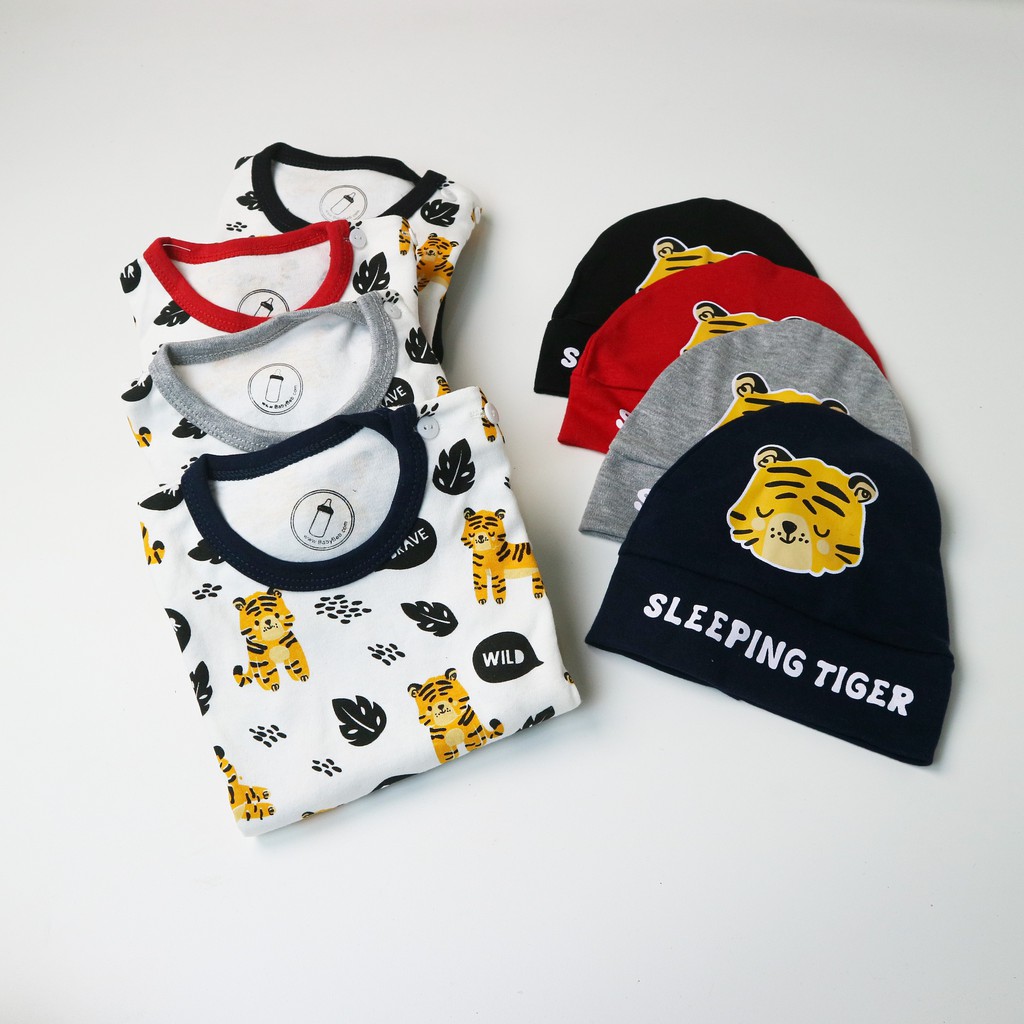 SLEEPING TIGER / LONDON IN LOVE Baju Setelan Kemeja Celana Topi Dasi Pergi Jalan Fashion Anak Bayi Cowok Laki Lucu