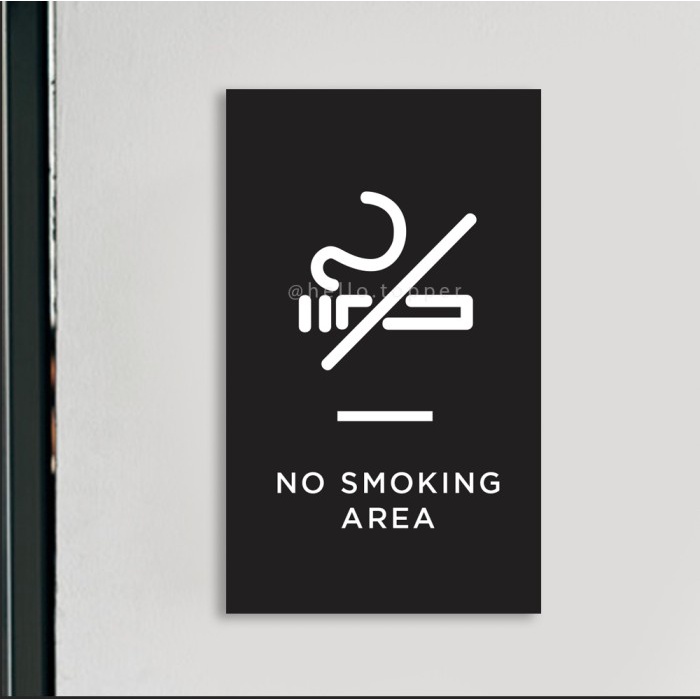 

No Smoking Area Sign Acrylic 15x25 | Sign Board Acrylic Keren