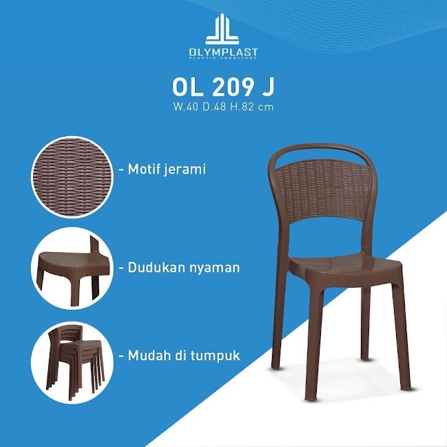 Kursi Olymplast ol 209 Bangku Rotan Plastik Kursi Teras Motip Rotan