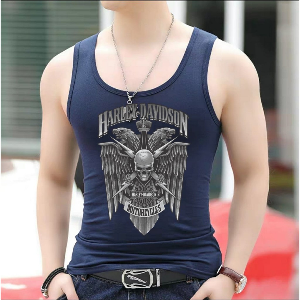 AMOSJKT28.SINGLET MOTIF HARLEY/SINGLET PRIA/SINGLET DEWASA