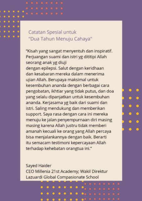 Buku Dua Tahun Menuju Cahaya