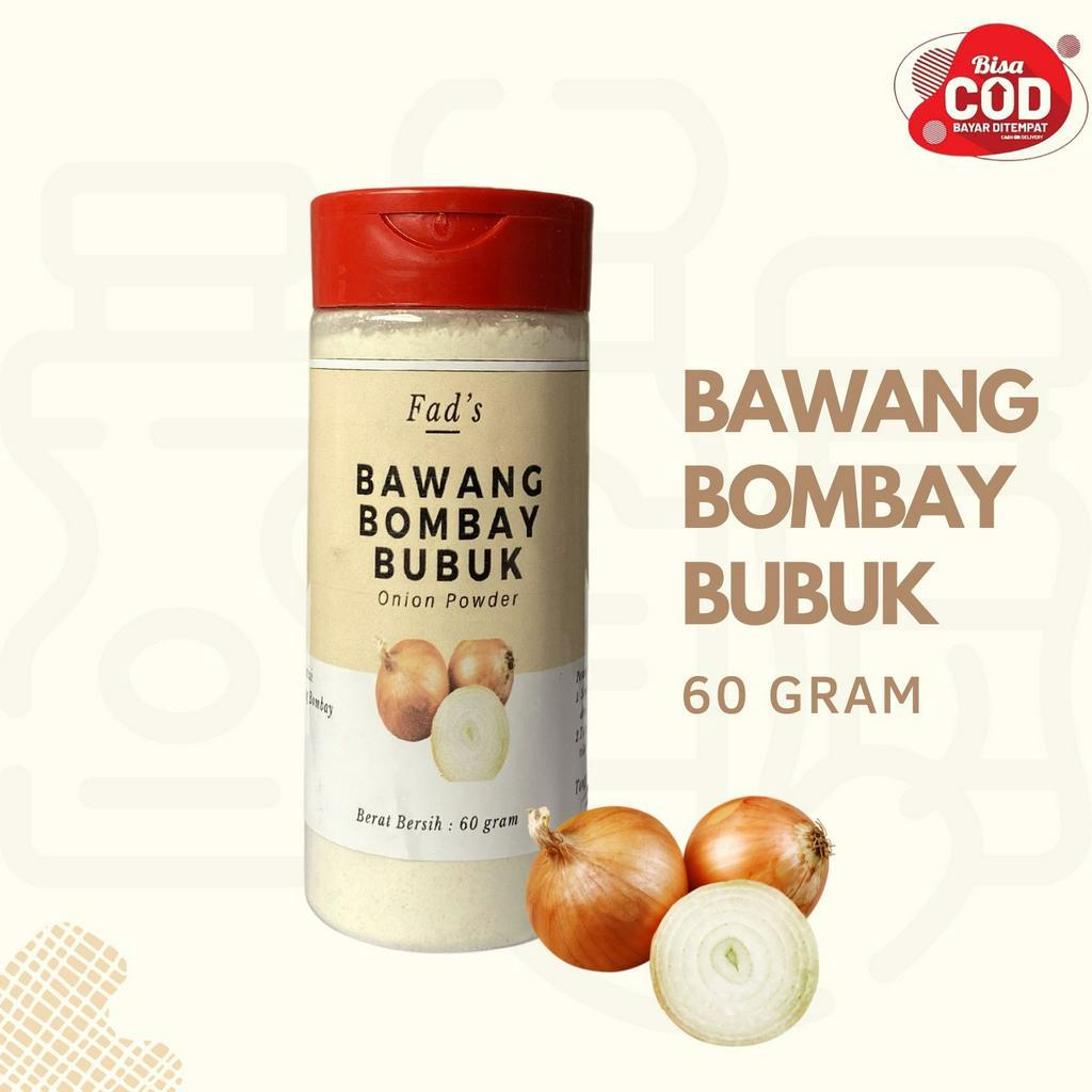 Fad's Bumbu Dapur Bubuk Bawang Putih Bubuk 60 Gram - Bawang Merah Bubuk 60 Gram - Bawang Bombay Bubuk 60 Gram