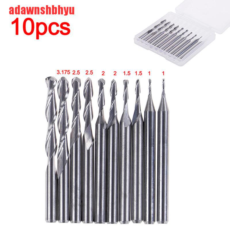 1 Set Shank Carbide Ball Nose End Mill Ukuran 1-3.175mm Untuk Ukiran Cnc