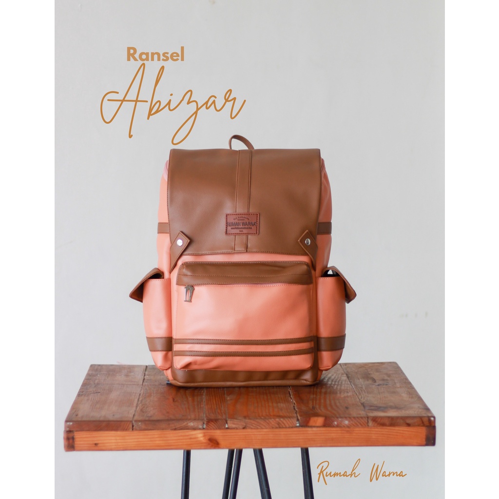 RUMAH WARNA Tas Ransel Pria Wanita Tas Sekolah Pria Wanita Tas Kerja Pria Wanita Abizar Bahan Kuat M