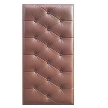 MOGYMOGY HL0206 Wallpaper 3D Foam Kedap Suara Tahan Air Headboard Bed Wallfoam Empuk-Coklat