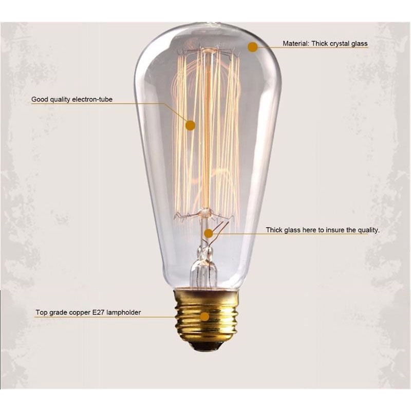 Lampu Pijar Vintage Model Bohlam Edison - 40 W