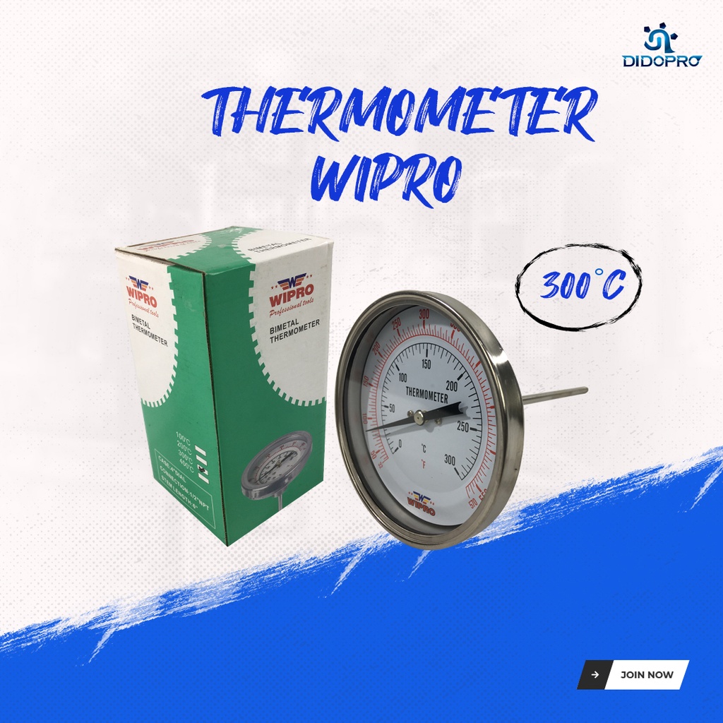 Termometer Payung Wipro 300 C untuk Oven Gas Kue Thermometer Bimetal