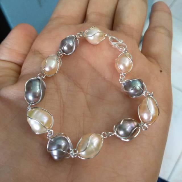 Gelang perak mutiara Lombok