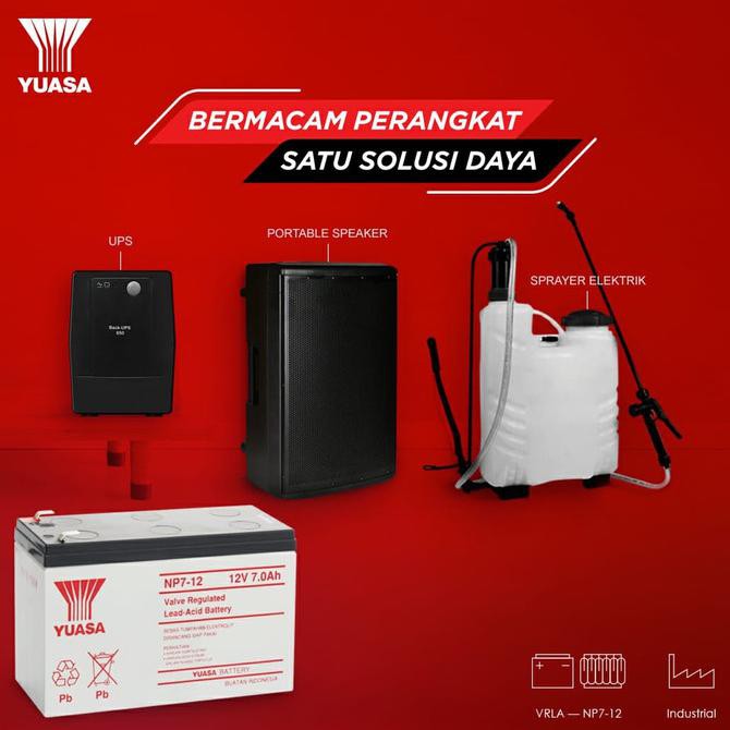 Baterai Aki Kering Yuasa 12v 7Ah Aki Kering Ups Yuasa Np7-12 12V 7Ah