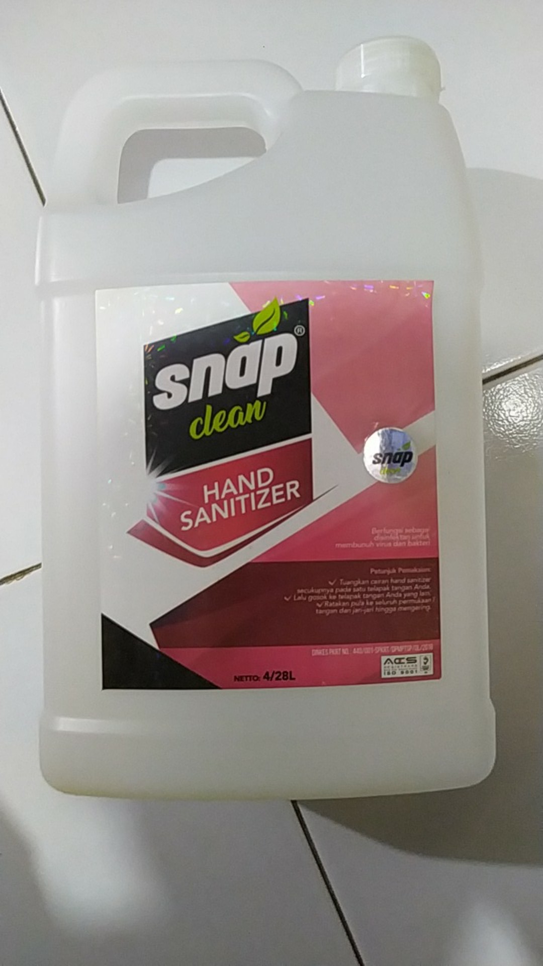 Hand Sanitizer Handsanitizer Cair Snap Clean 4 Liter 4l Bukan Antis Gel 1 2 Liter Gojek Grab