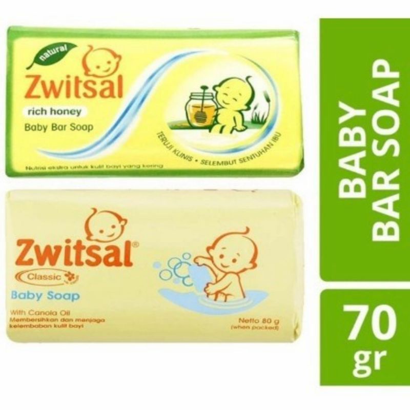 ZWITSAL BABY BAR SOAP CLASSIC  &amp;  RICH HONEY 70GR