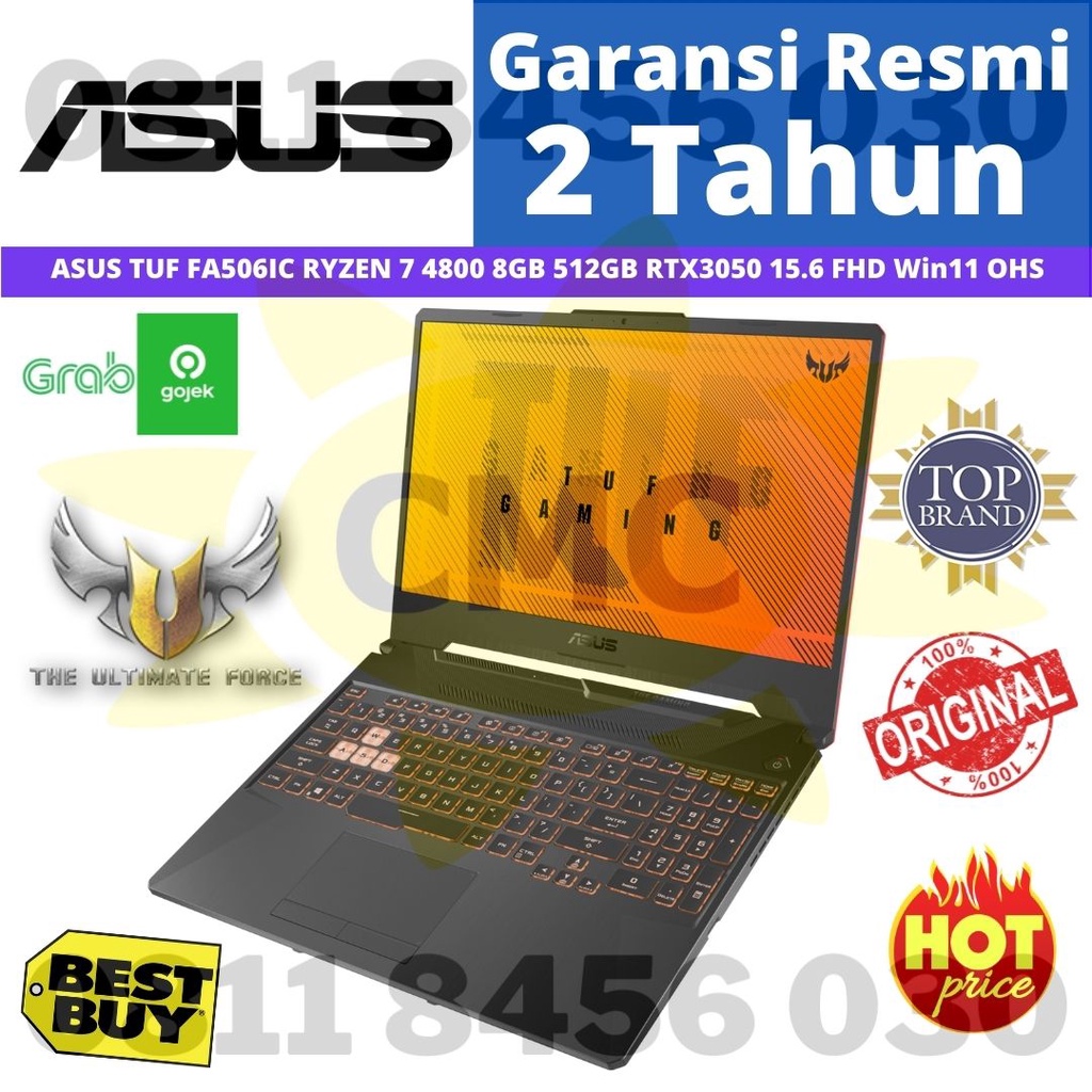 ASUS TUF FA506ICB RYZEN 7 4800 8GB 512GB RTX3050 4GB 15.6 FHD Win11 OHS