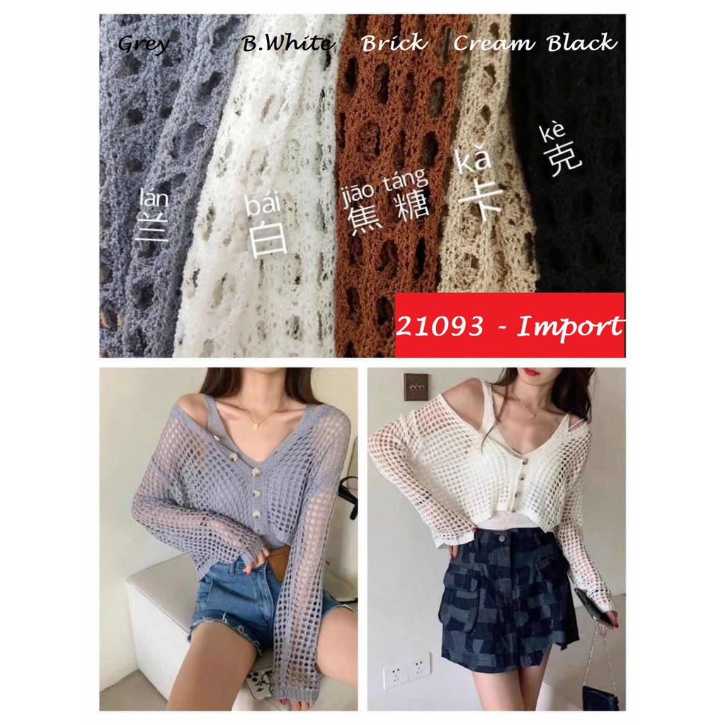 BC21093 - Fishnet Knit Set (Import) bahan Rajut