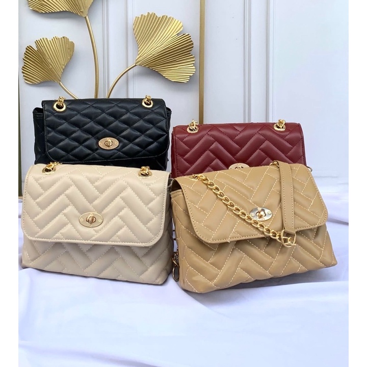 TAS SELEMPANG WANITA / PRODUK LOKAL MURAH / TAS KERJA SAQUILA BAG