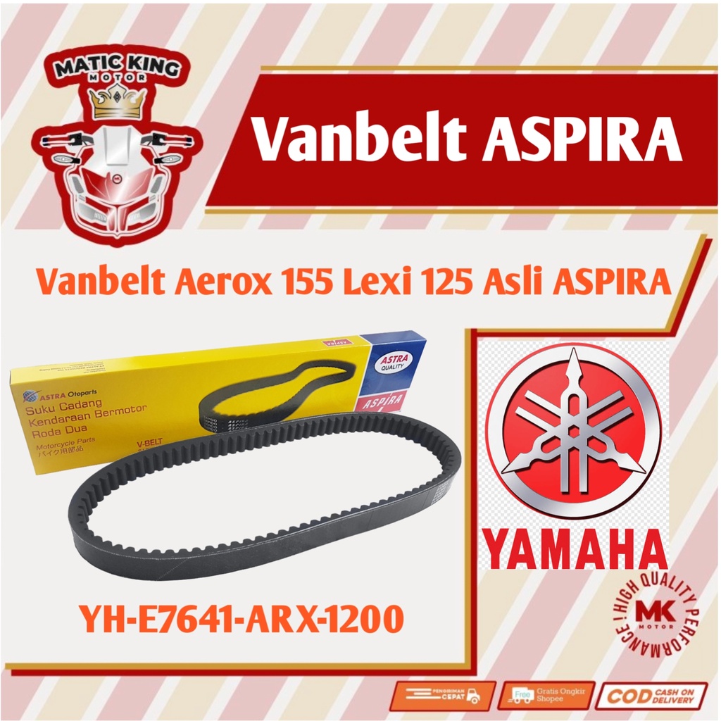 Vanbelt v belt Van belt fanbelt Yamaha Aerox  Lexi 125 155 YH-E76PA-ARX-1200 Aspira Astra Otoparts