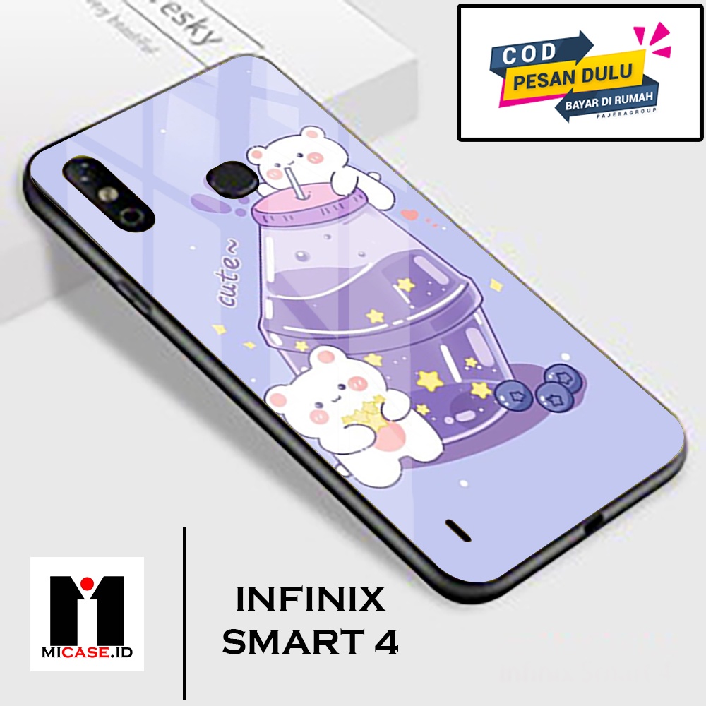 Case INFINIX SMART 4 - Casing INFINIX SMART 4 Fashion Case Terbaru 2022 MI.CASE [ BOBA ] Soft Case G