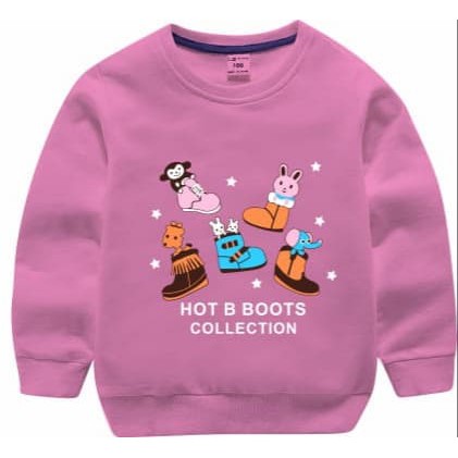 TokoMilkan - Sweater Anak Perempuan HOT B BOOTS Umur 1 - 4 Tahun Bahan Fleece