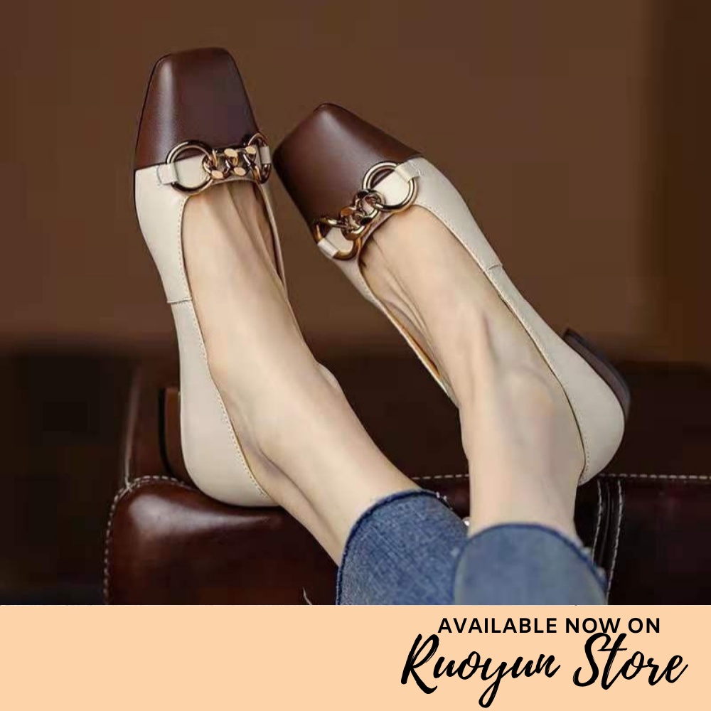 RYS - Double Circle Sepatu Heels Wanita Fashion Casual / Kantoran - Ori Import