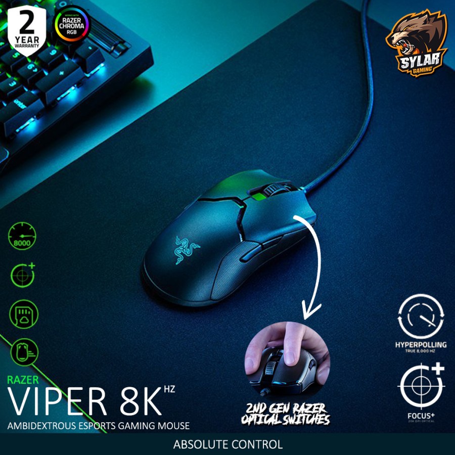 Razer Viper 8Khz Ambidextrous Esports Gaming Mouse / Razer Viper 8K