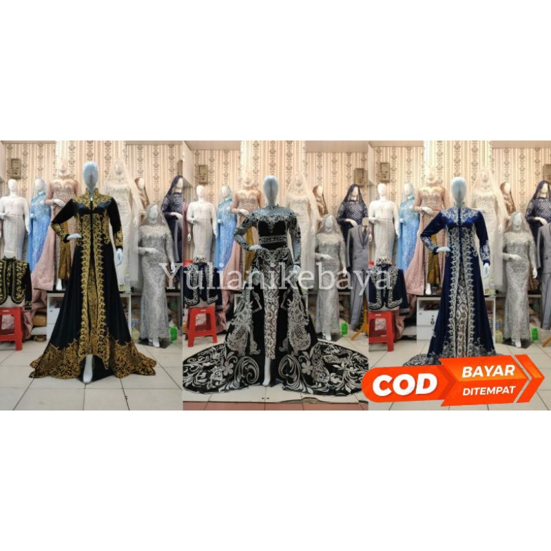 NEW TERBARU//GAUN BELUDRU MEWAH BEREKOR FULL PAYET//GAUN ADAT JAWA//BAJU ADAT /BAJU PENGANTIN