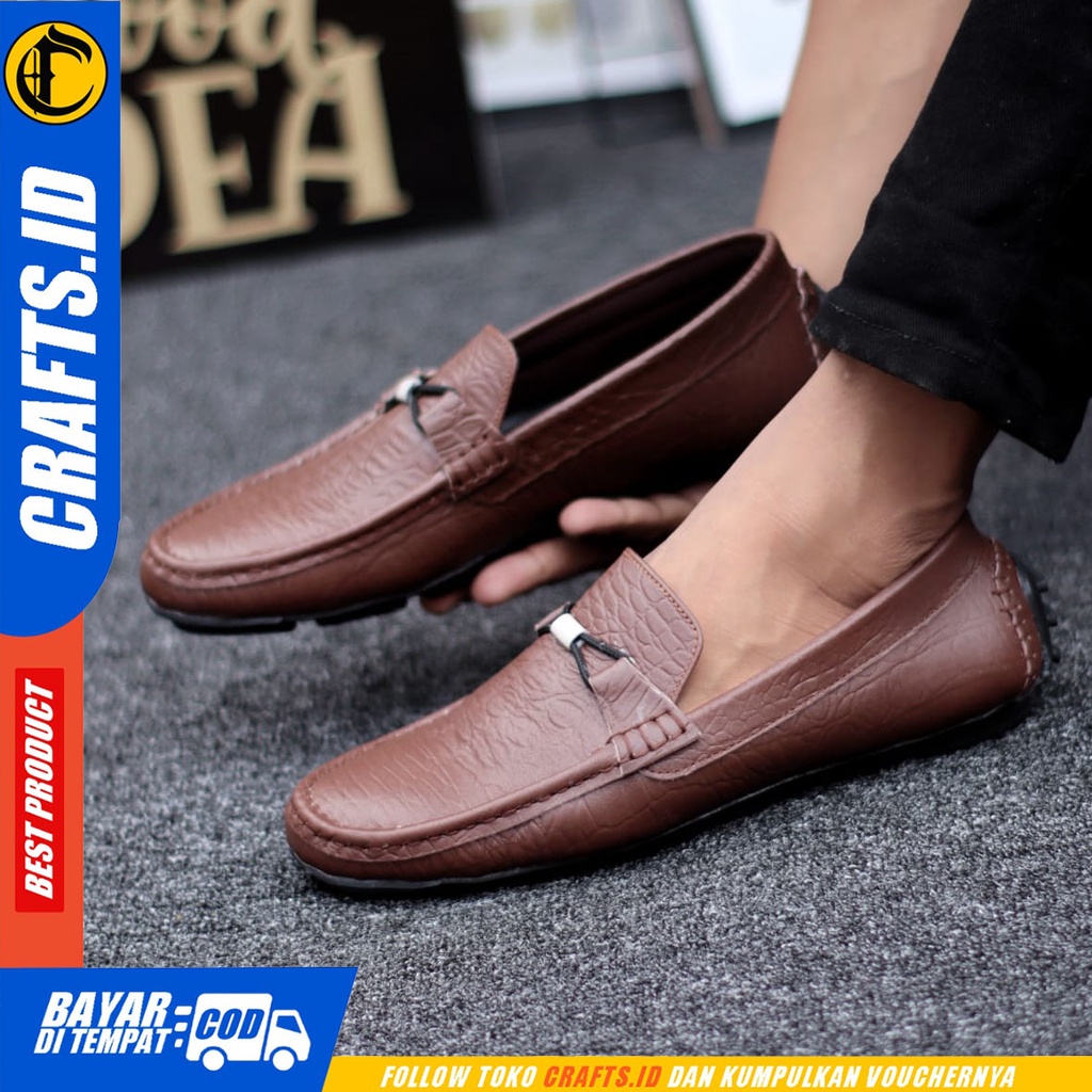 CRAFTS paris - Sepatu Formal Pantofel Kulit Asli Kerja Pria