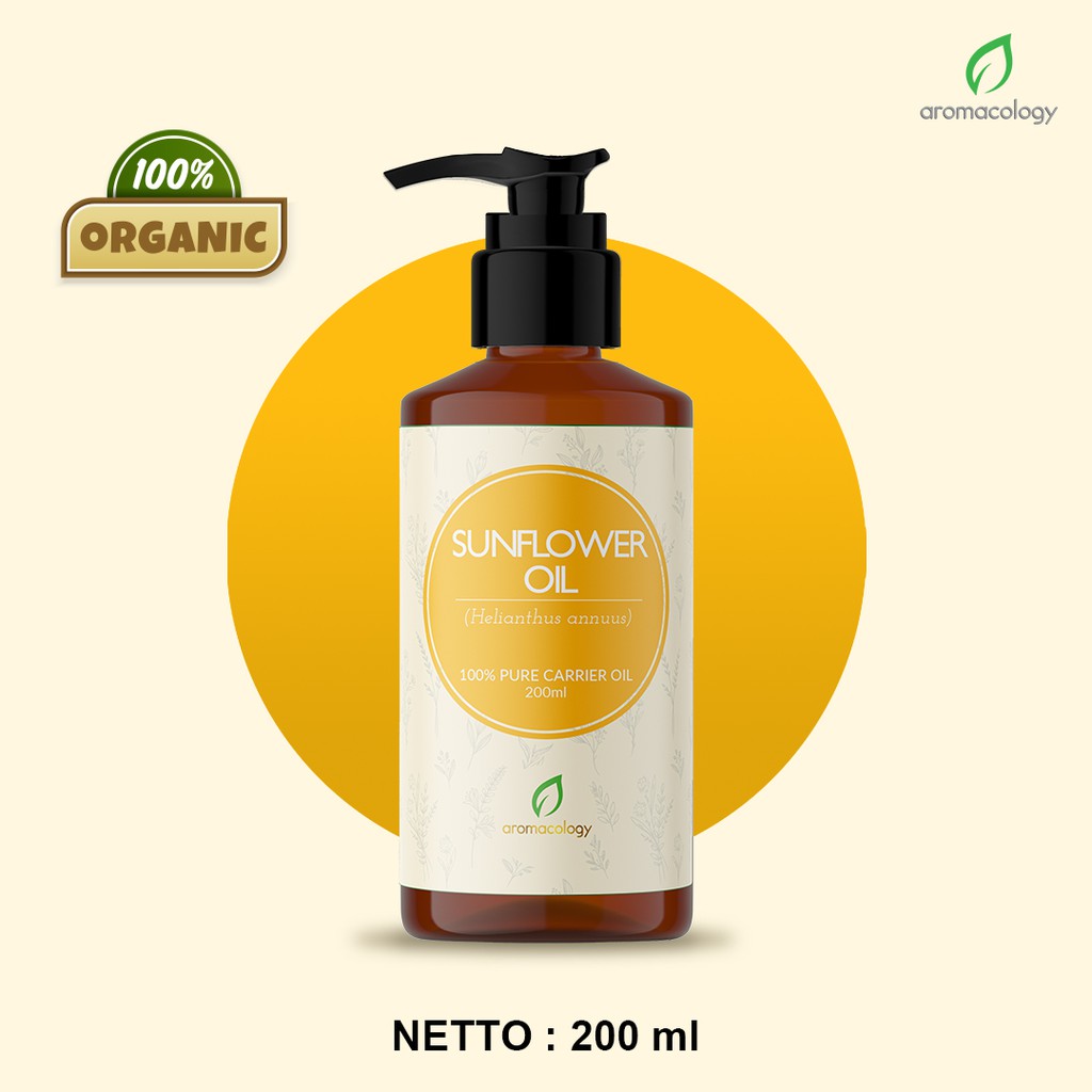 Pure Sunflower Carrier Oil 200ml 100% Alami - Aromacology