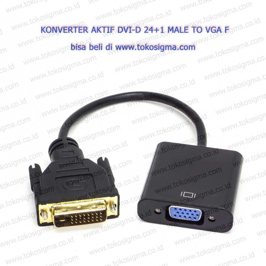 KABEL KONVERTER AKTIF DVI-D pin 24+1 M TO monitor VGA F