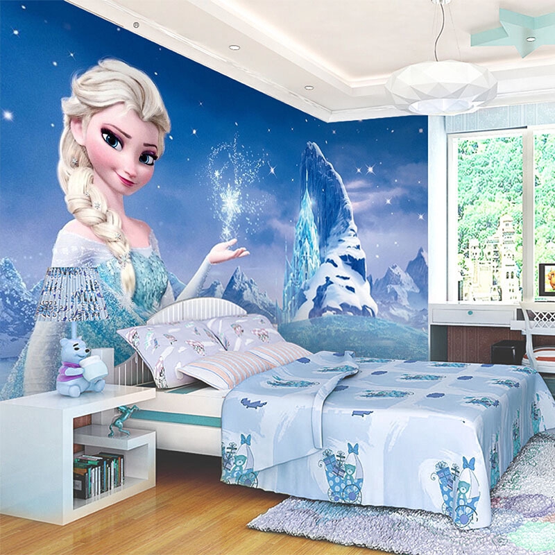 Mode 3d Putri Aisha Wallpaper Kamar Tidur Tema Mural Gadis Anak Anak Ruang Wallpaper Kartun Kain Din Shopee Indonesia
