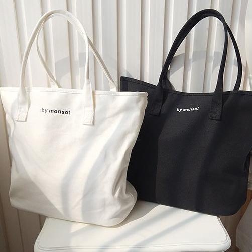 Tw1829 Shopping Bag Kanvas Muat Banyak Tote Bag Simple Kain Premium