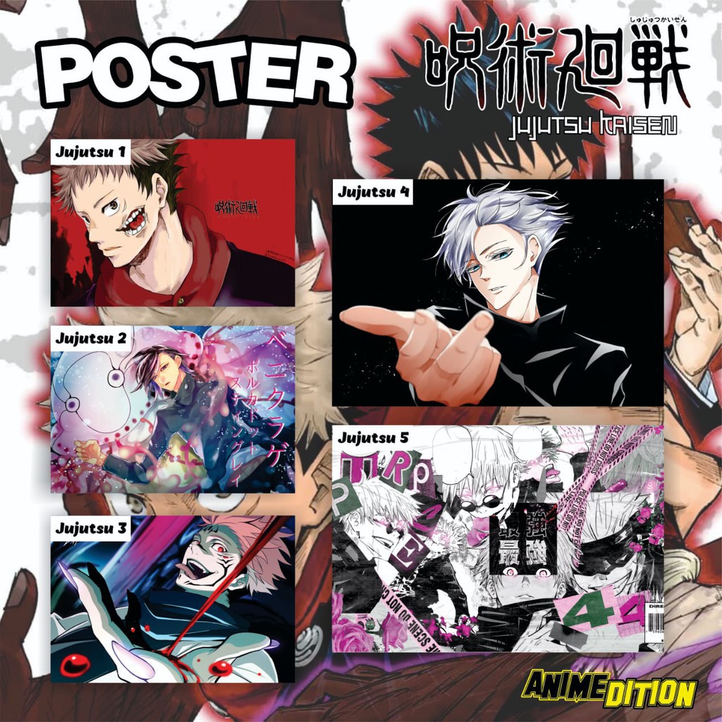 Jual Katalog Baru Poster Anime Jujutsu Kaisen Yuji Itadori Megumi Fushiguro Nobara Kugisaki 1660