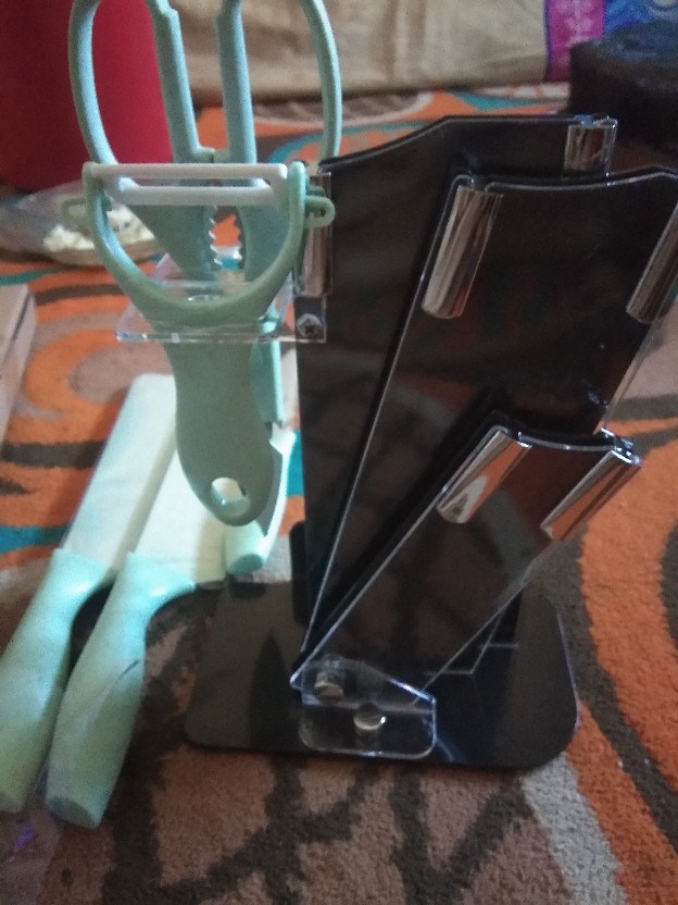 7 In 1 Kitchen Knife Set / Poenscae Talenan Pisau Tatakan Pengupas Gunting Dapur Set Pr114