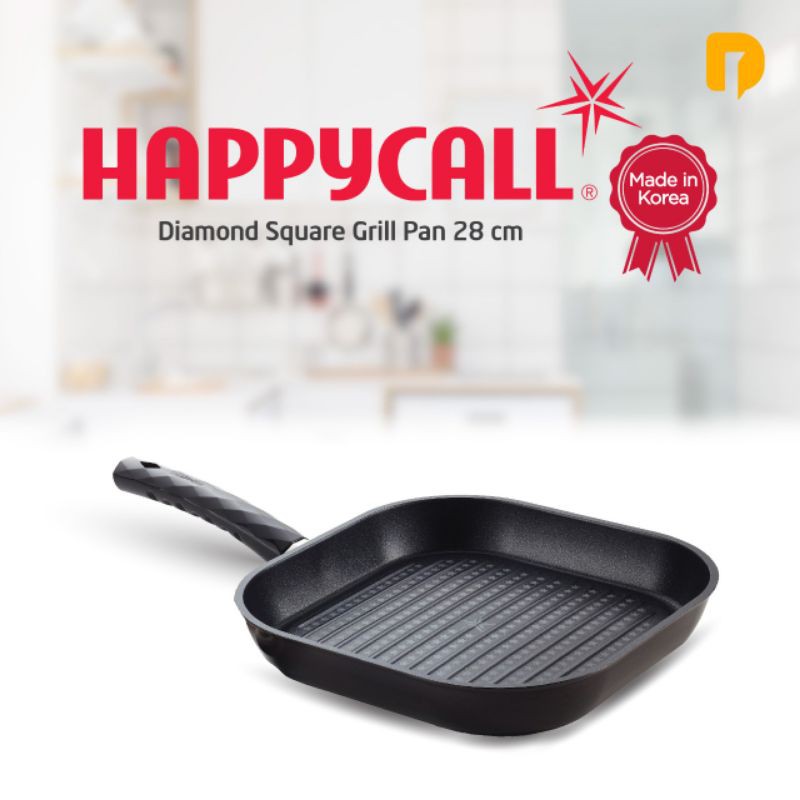 ORI KOREA Happycall Diamond Square Grill Pan 28 cm, panggangan happy call,pemanggang, grill pan