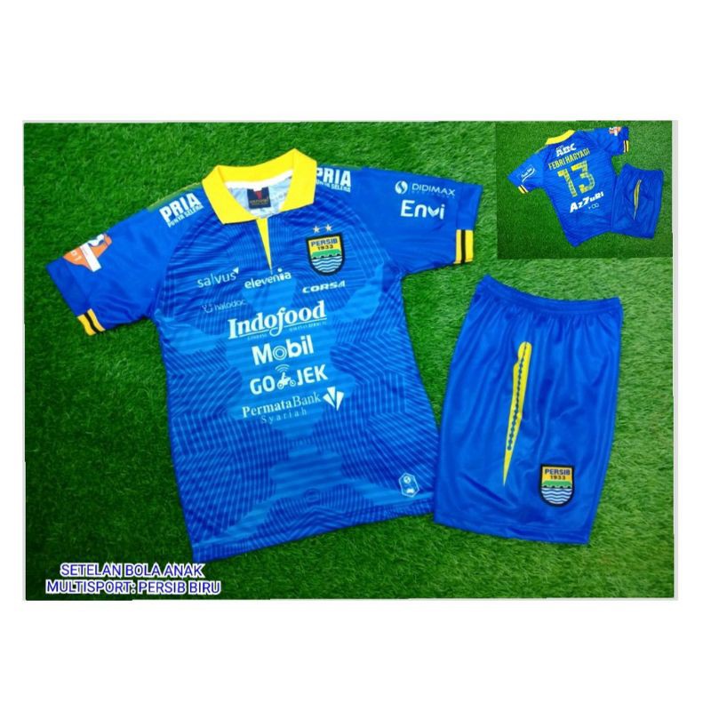 SETELAN JERSEY BOLA ANAK KIDS PERSIB BANDUNG HOME AWAY PRINTING