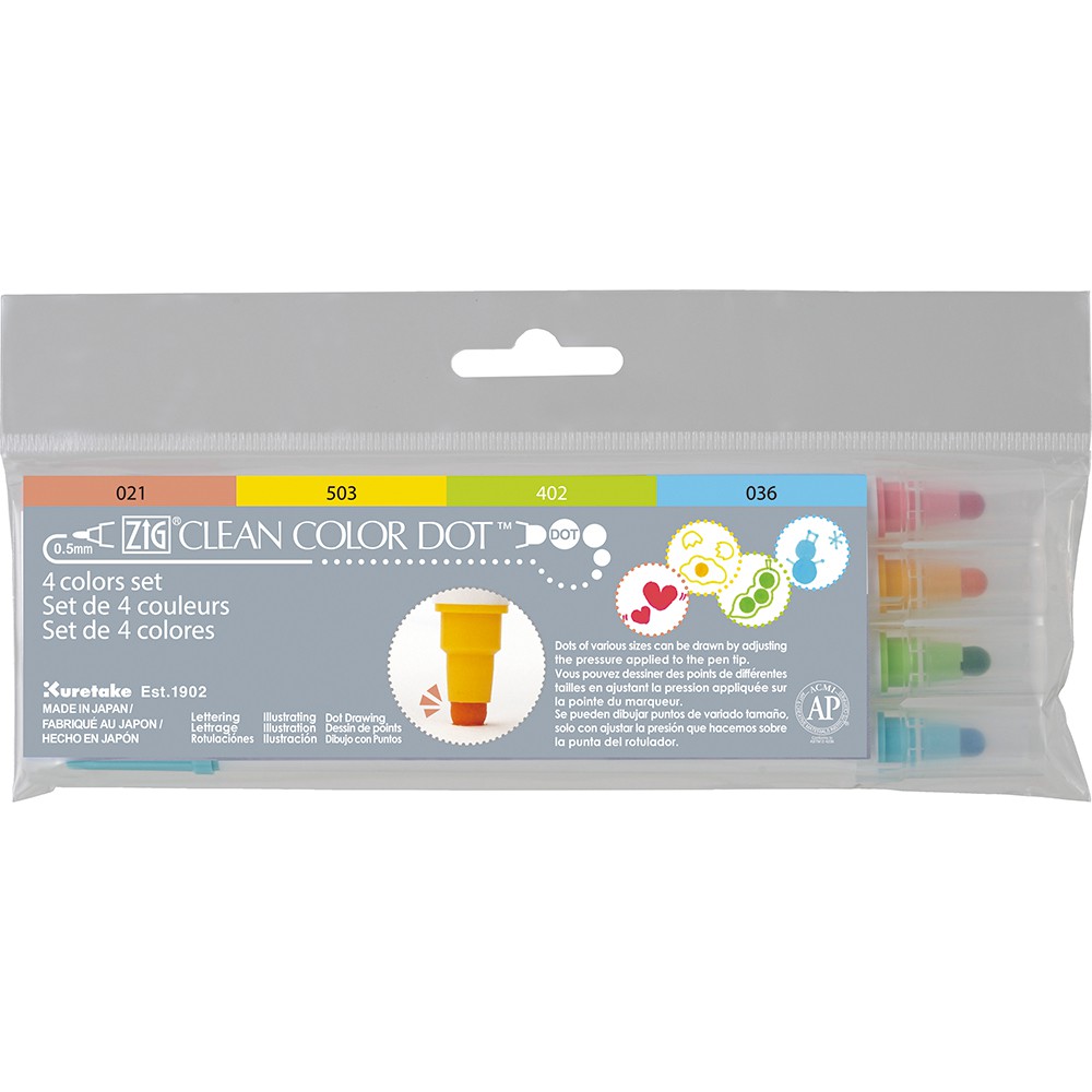 

ZIG CEAN COLOR DOT Double-Sided Marker Set 4 Color(TC-6100/4V)