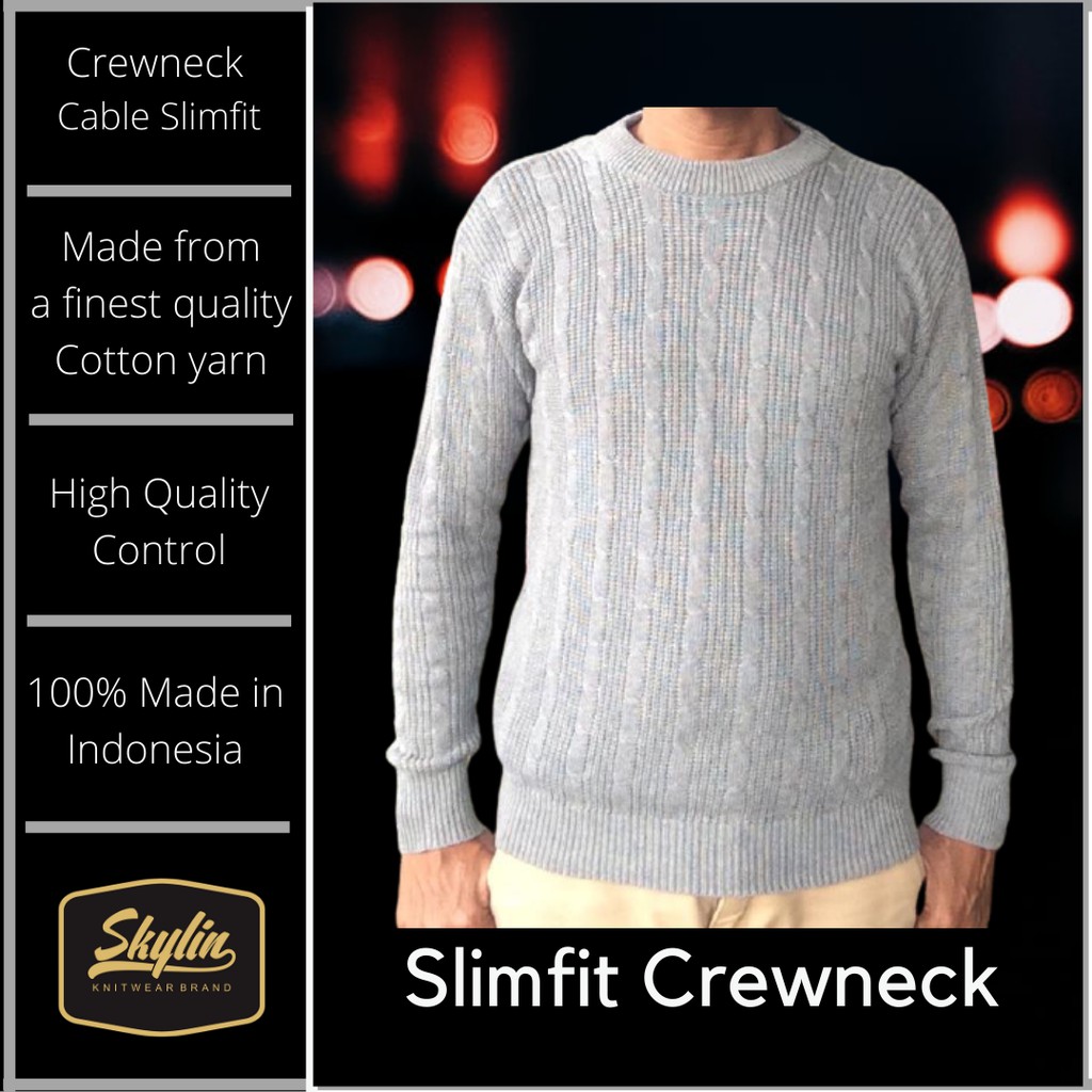 Sweater Cable Unisev Slimfit Cotton