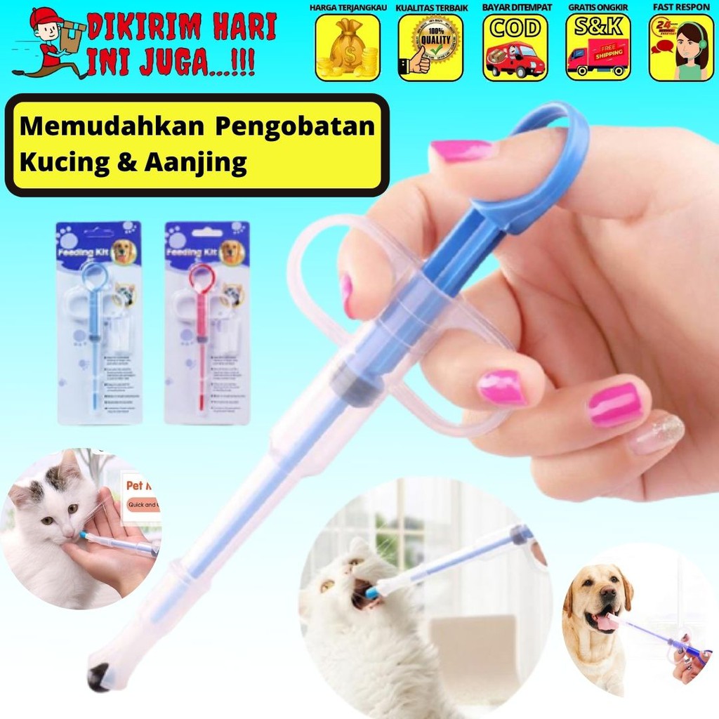 Pelontar Obat Anjing Kucing Feeding Kit Alat Bantu Minum Obat FEFARM