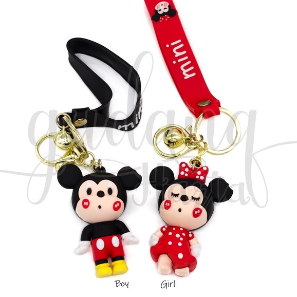 Gantungan Kunci Karakter Mouse Red And Mouse Girl Kiss Keychain Motif Lucu GH 302268