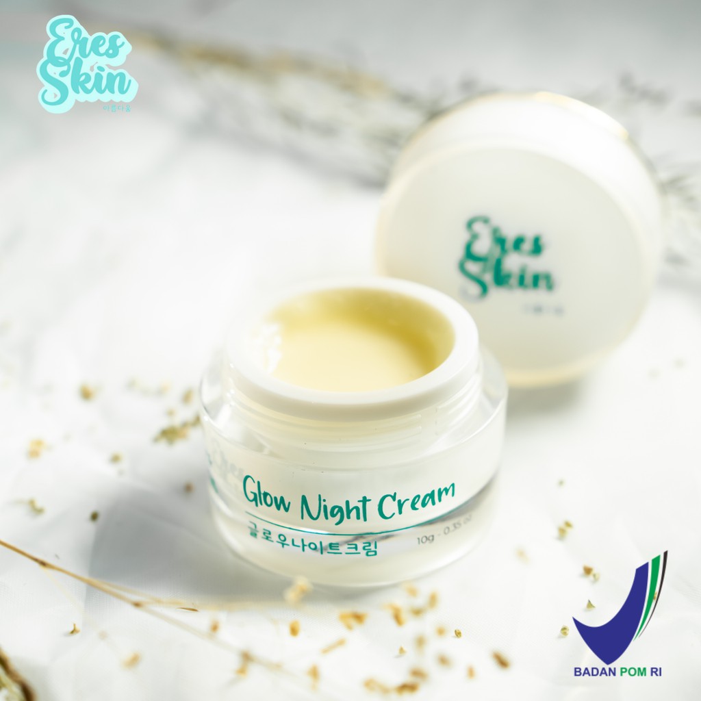 [ORIGINAL] GLOW NIGHT CREAM WHITENING GLOWING KINCLONG WAJAH ARTIS BPOM PEMUTIH KRIM MUKA MALAM